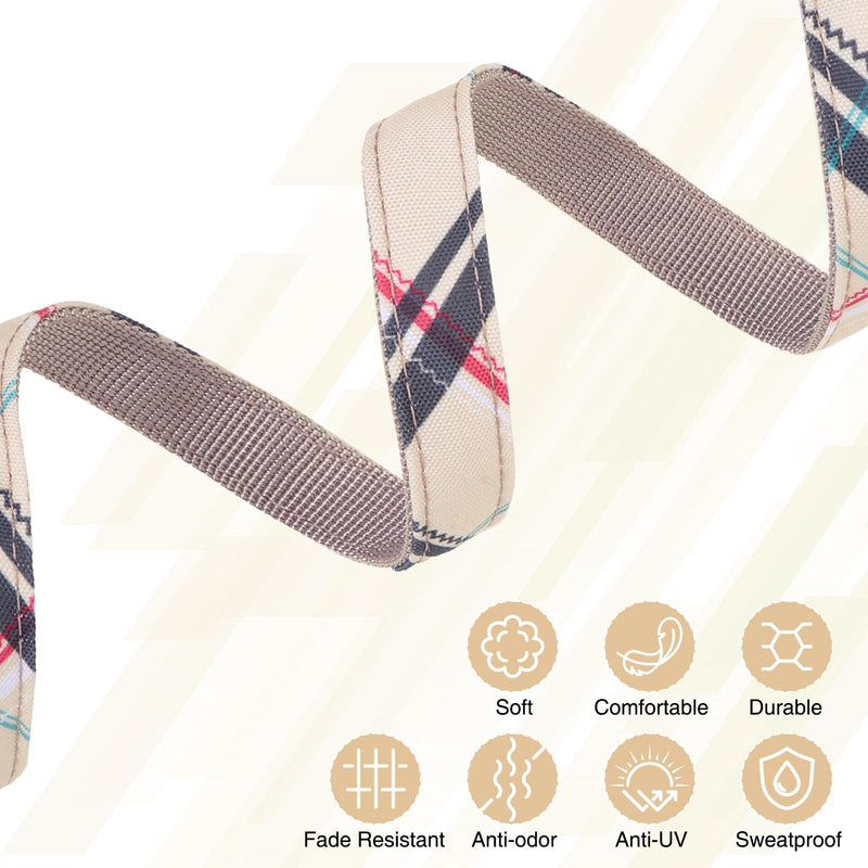 Dog Collar and Leash Set for Small Dogs, Adjustable Soft Puppy Collar with Quick Release Buckle, 5FT Heavy Duty Nylon Matching Leash for Boy Girl Chihuahua, Yorki, Bulldog, Beige XS X-Small(Neck:8.6"-11.8") - PawsPlanet Australia