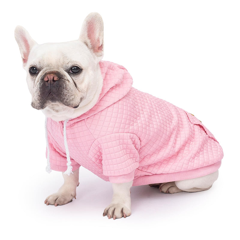 2 Pack Dog Hoodie Sweaters for Small Medium Dogs Warm Dog Clothes for Large Dogs Soft Waffle-Like Laminated Sweatshirt Bulldog Pink+Rose XXL (Back: 26.4",Chest: 35.4", Neck: 25") - PawsPlanet Australia