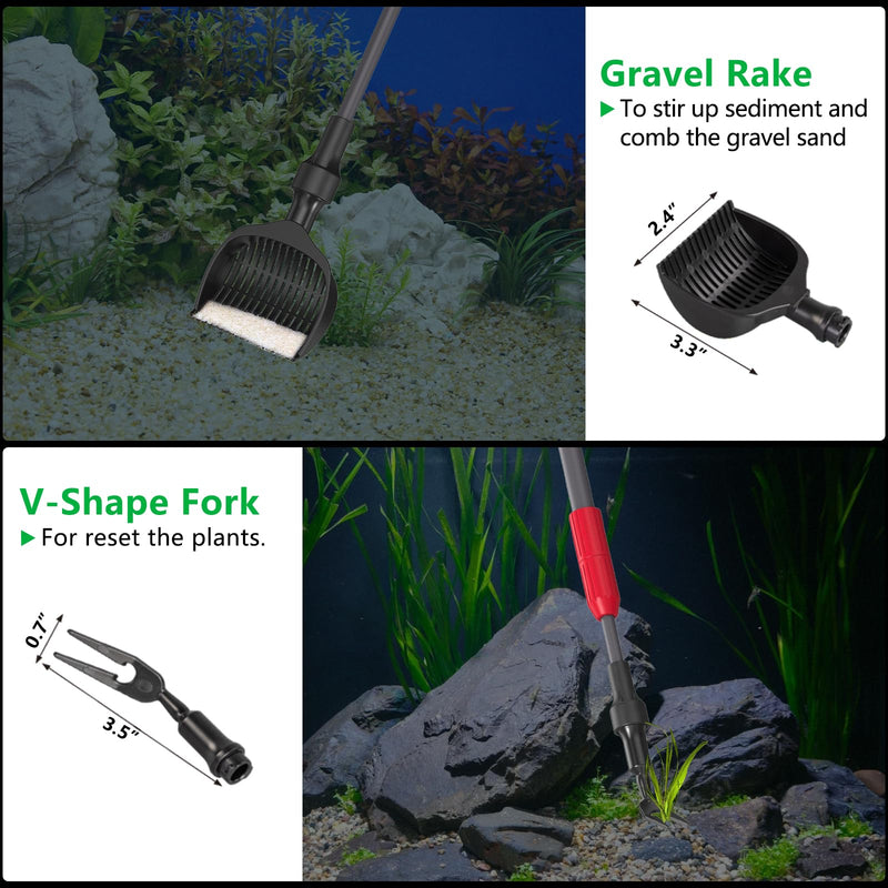Aquarium Clean Tool 6 in 1 Fish Tank Cleaning Kit, Multi-Use Fish Tank Cleaner Brush, Algae Scraper Scrubber Pad Adjustable Long Handle Fish Tank Brush for 20-160 Gallon Acrylic & Glass Tank - PawsPlanet Australia