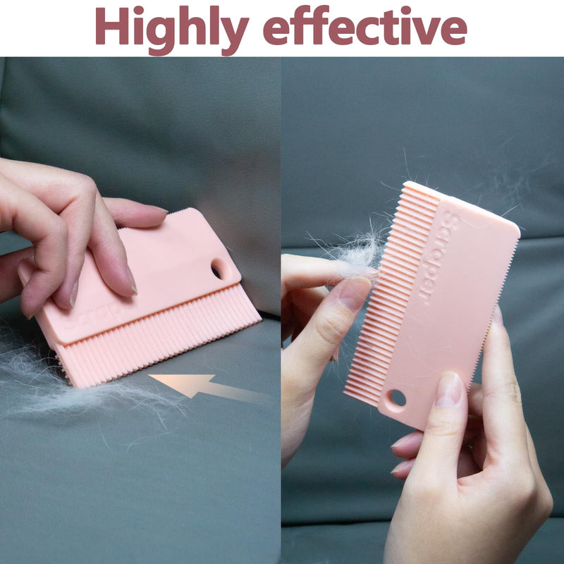 Self-Cleaning Cat Shedding Grooming Brush for Small Dog Pet Short Hair Remover Set Reusable Lint Removal Tool Carpet Scraper for Clothes Couch Bedding Furniture Car Pink - PawsPlanet Australia