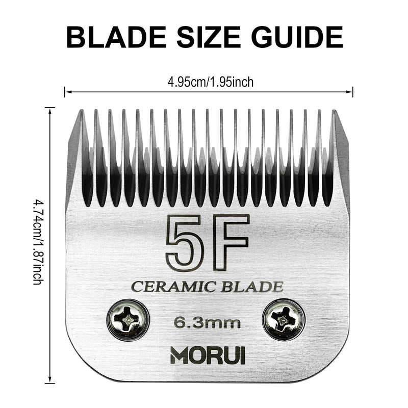 Pet Dog Grooming Clipper Replacement Blade，Detachable Ceramic Blade，Compatible with Most Andis,Oster A5 Wahl KM Series Clippers Size 5F Cut Length 1/4”(6.3mm) - PawsPlanet Australia
