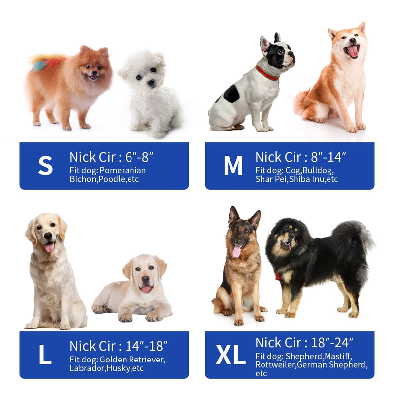 MCHY Inflatable Dog Cone,Adjustable Recovery Collar for Dogs After Surgery,Prevent from Biting & Scratching,Not Block Vision (Blue, L-Neck 15''- 20'') L-Neck 15"- 20" Blue