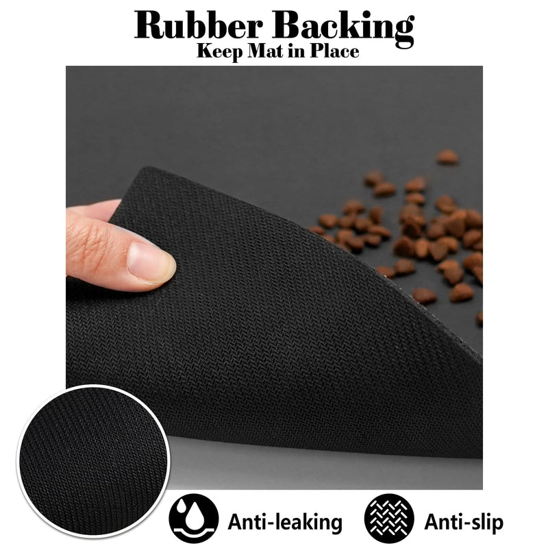 Dog Food Mats for Floors Absorbent, Pet Cat Food Mat - Quick Dry Dog Bowl Mats for Food and Water, Eco-Friendly Boho Pet Supplies S(12"×20") 01-Brown - PawsPlanet Australia