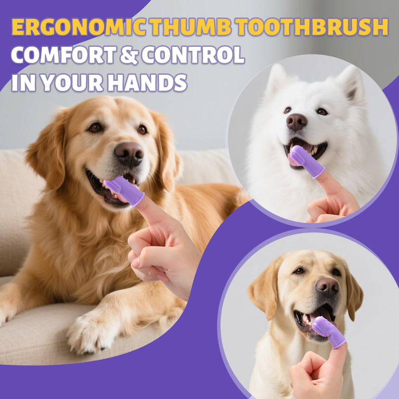 Premium Dog Oral Care Kit + Dog Toothbrush – Newly Upgraded Dual-Head Design