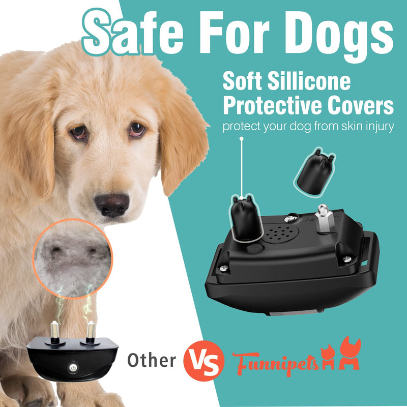 FunniPets Dog Shock Collar 2 Pack - 3000ft Dog Training Collar with Remote IP67 Waterproof E Collar for Dogs Training with Shock Vibrate Beep and Light Modes for Small Medium Large Breeds - PawsPlanet Australia