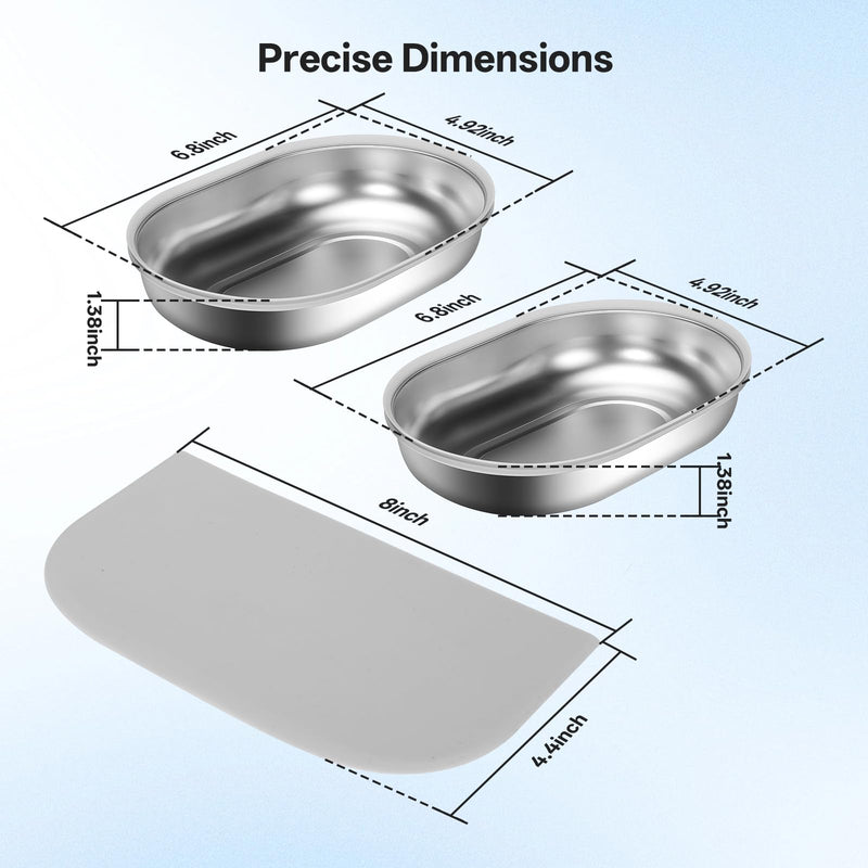 Stainless Steel Bowls and Mat Set for Automatic Pet Feeder & Connect, Feriva 2 Single SUS 304 Bowls and 1 Silicone Mat, Keep Food Fresh, Protect Cat Feeder, Easy to Clean SUS 304 bowl - PawsPlanet Australia