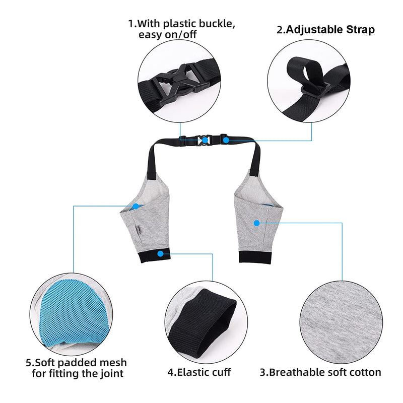 HDKUW Dog Elbow Protector for Calluses,Dog Recovery Suit for Front Legs,Cone Collar Alternative to Stop Licking Elbow Wounds,Elbow Cover Sleeve for Small Medium Large Dog Grey XL - PawsPlanet Australia