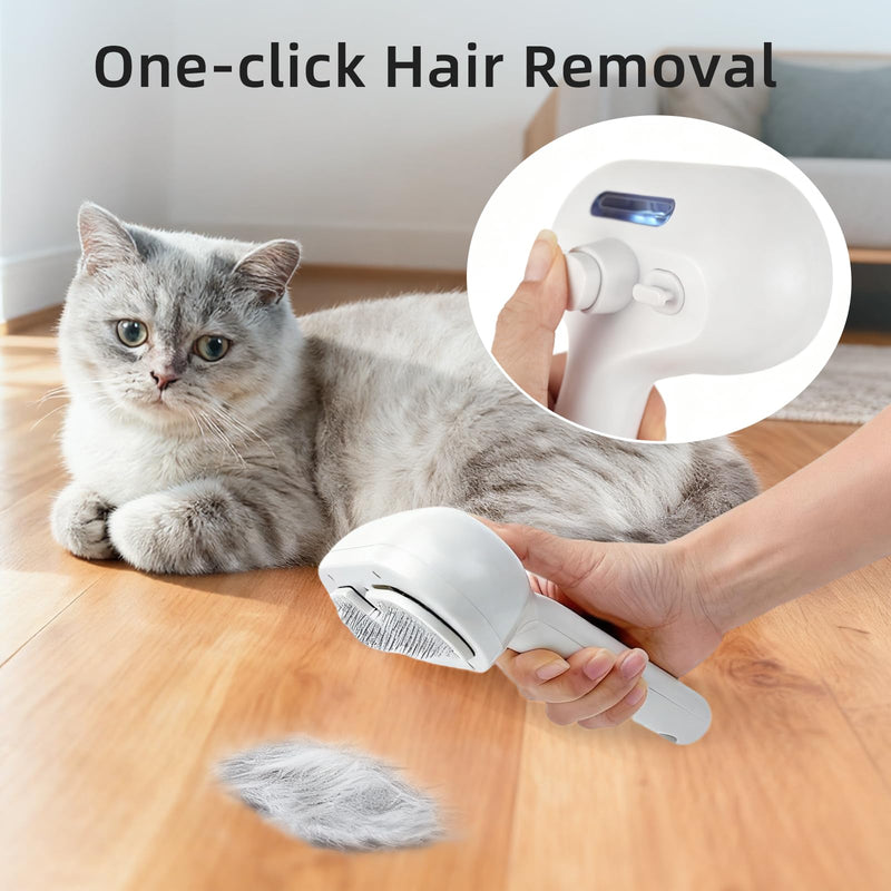 Cat Steam Brush for Shedding, Self Cleaning Hair Brush with Release Button for Short and Long Haired Cats, 4-in-1 cat Grooming Supplies for Massage, Cleaning, Shedding & Combing - PawsPlanet Australia