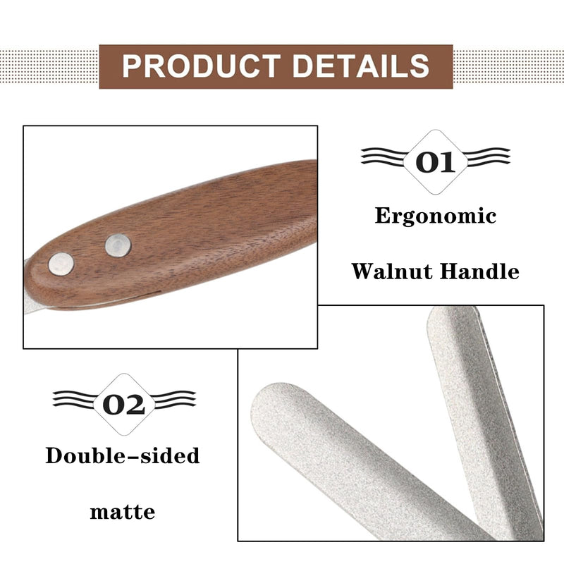 1 Pcs Dog Nail File Professional Metal Cat Nail File with Comfortable Walnut Handle for Large Small Breeds Puppies Toenails - PawsPlanet Australia