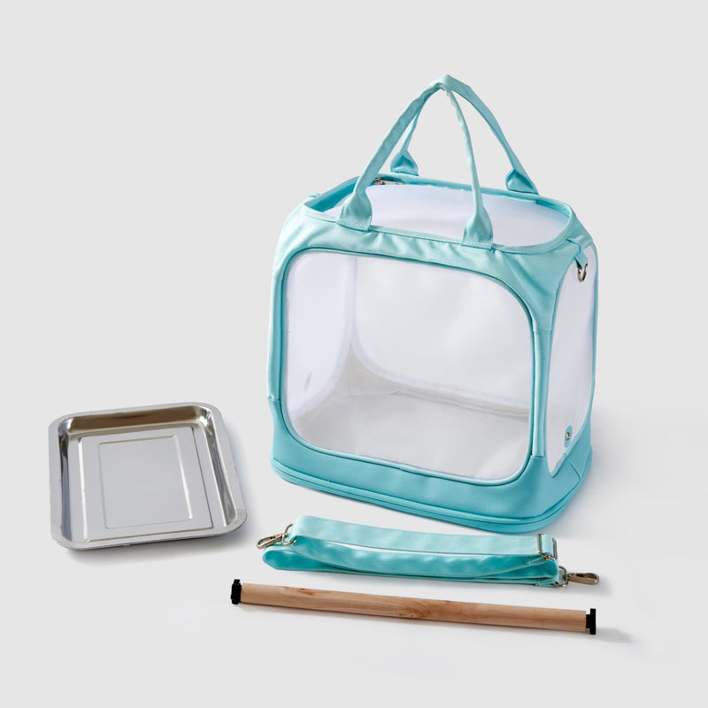 Fosrion Foldable Bird Travel Carrier with Perch and Tray - Portable Mesh Cage for Parrots and Small Birds - PawsPlanet Australia