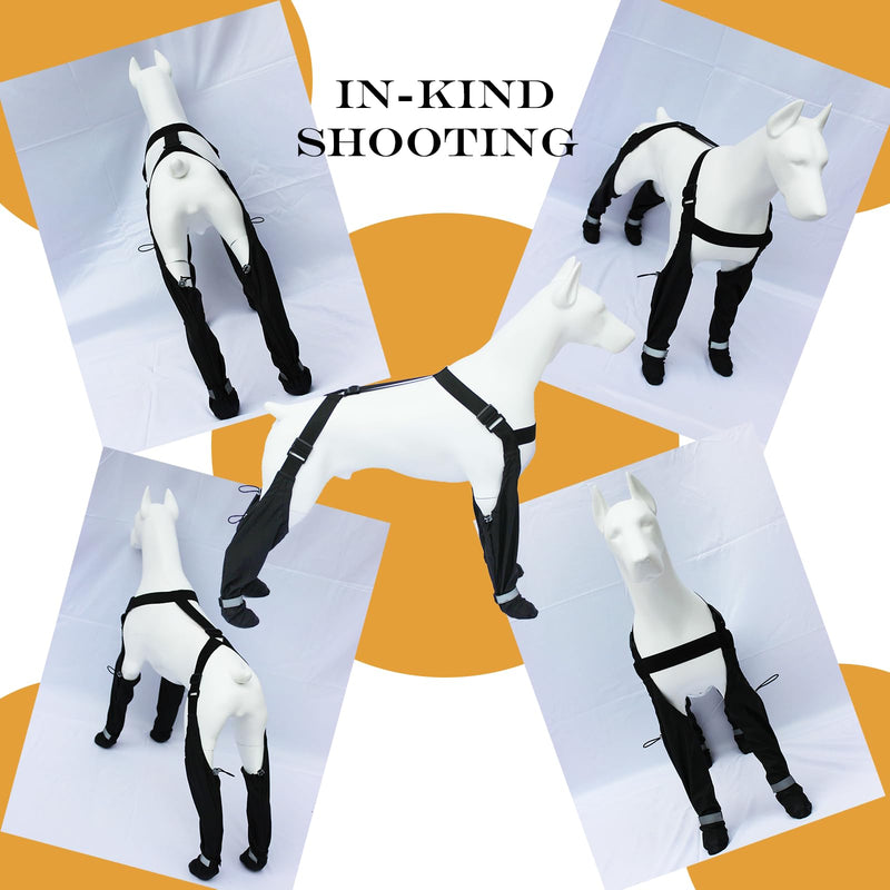 yucca Dog Suspender Booties, Paw Boot Leggings Anti-Slip, Pet Snow Pants with Attached Boots Waterproof, Adjustable Suspender Shoes for Dogs Winter Snow Rain Hiking Paws Protector Basic S - PawsPlanet Australia