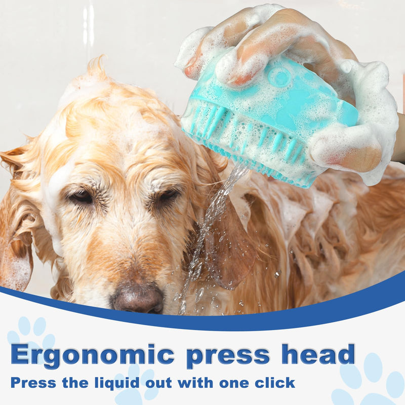 2PCS Dog Washing Gloves and Dog Shampoo Brush, Dog Bath Supplies Dog and Cat Bath Set Blue Blue - PawsPlanet Australia