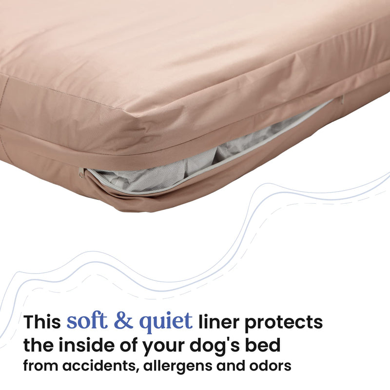 Dog Bed Cover – Waterproof Cover for Dog Bed – Heavy Duty, Machine Washable Zippered Liner – Durable, USA-Made Fabric for Pets – Ideal Pet Bedding Protector for Accidents and Messes - Medium (Tan) Tan - PawsPlanet Australia