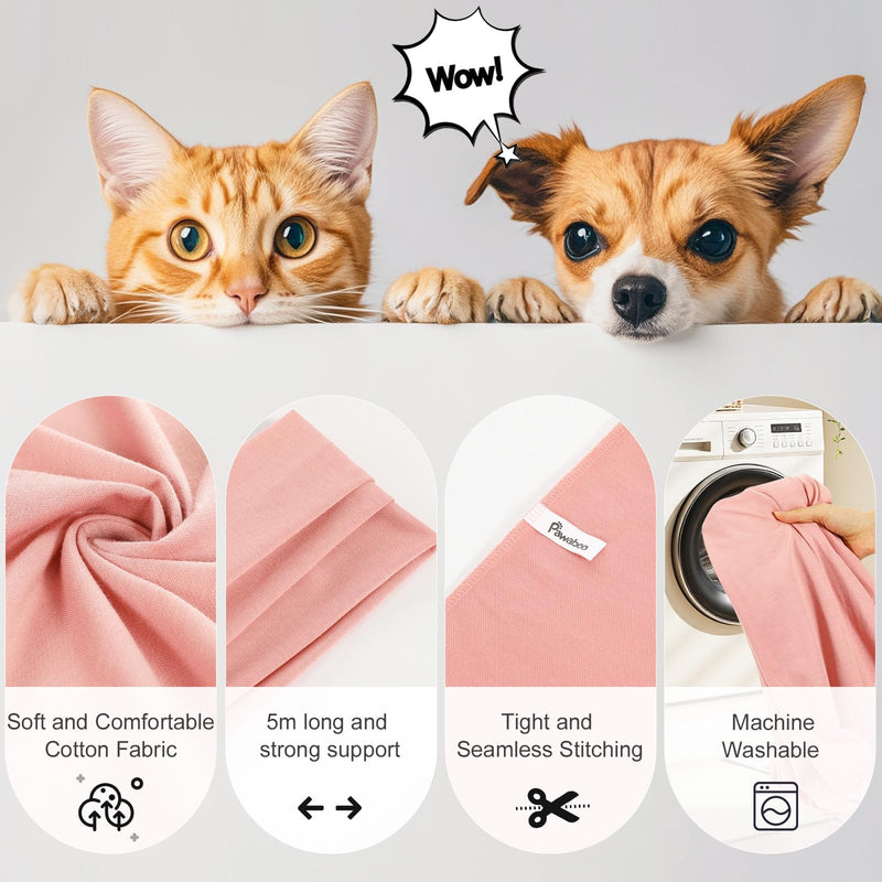 Pawaboo Pet Sling Carrier for Small Dogs and Cats, Hands Free Dog Carriers Sling, Anti-Anxious Soft Cotton Front Facing Cat Carrier Papoose, Puppy Kitten Pouch Reduce Back Neck Pain, Pink - PawsPlanet Australia