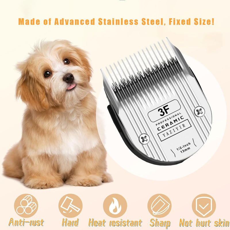 3F Dog Grooming Detachable Ceramic Blade,Compatible with WAHL 5 in 1 Blade for Wahl Arco, Bravura, Chromado, Creativa, Figura, and Motion Clippers. Cut Length 1/2-Inch 13mm 3F - PawsPlanet Australia