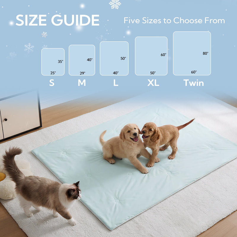 Soulbond Cooling Blanket for Extra Large Dog - Q-MAX>0.45, Washable Cool Pet Throw Blanket for Cat, Puppies, Breathable Soft Self-Cooling Dog Bed Mat for Crates Couch Sofa, 50x60 Inch, Aqua Green 50" x 60" (X-Large) - PawsPlanet Australia
