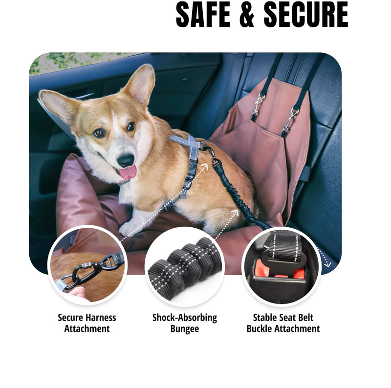 Owleys Dog Seat Belt for Car - Dog Seatbelt Harness for Car - Safety Car Leash for Dogs - Adjustable Dog Car Belt for Small Large & Medium Pets Black Black Seat Belt - PawsPlanet Australia