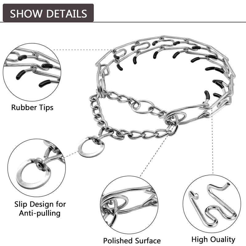 Dog Prong Collar, Adjustable Choke Collar for Dogs, High-Strength Metal Collar with Comfort Rubber Tips, for Small to Large Dogs, Gold B Medium - PawsPlanet Australia