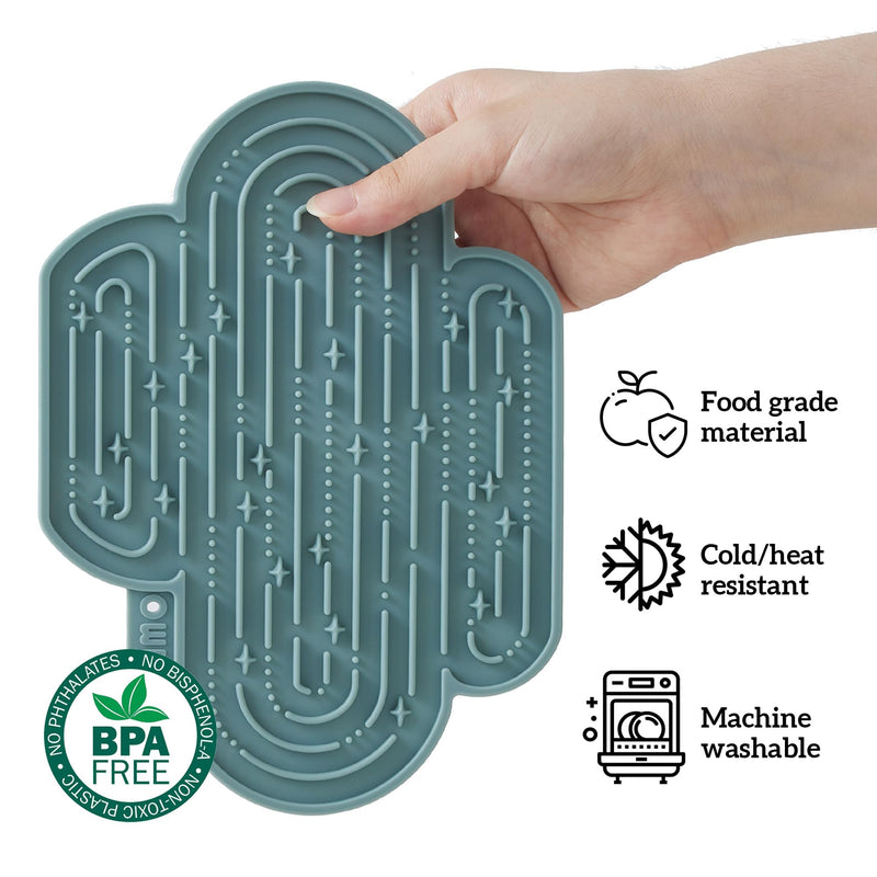 OHMO-Cactus Lick Mat for Dogs and Cats(2 Pack) Easy to Clean Pet Slow Feeder with Suction Cups, Licking Pad for Anxiety Relief and Boredom Reduction Medium Dark Blue+Light Blue - PawsPlanet Australia