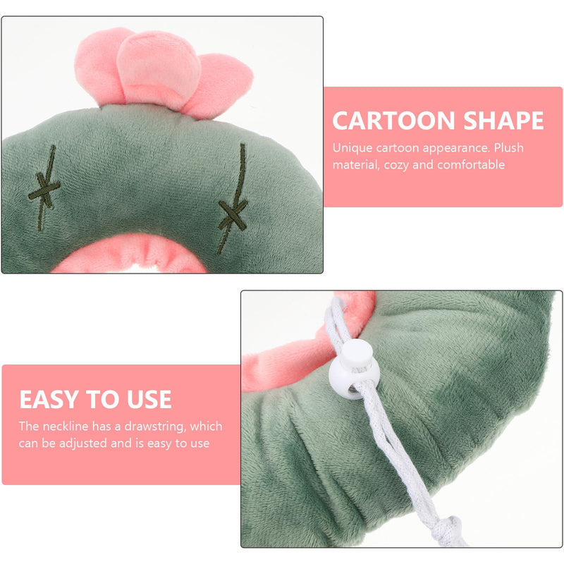 Cabilock Adjustable Scratching Recovery Collar Green Made of Cat Material for Legs Plush Soft Puppy Surgery Collar for Pets