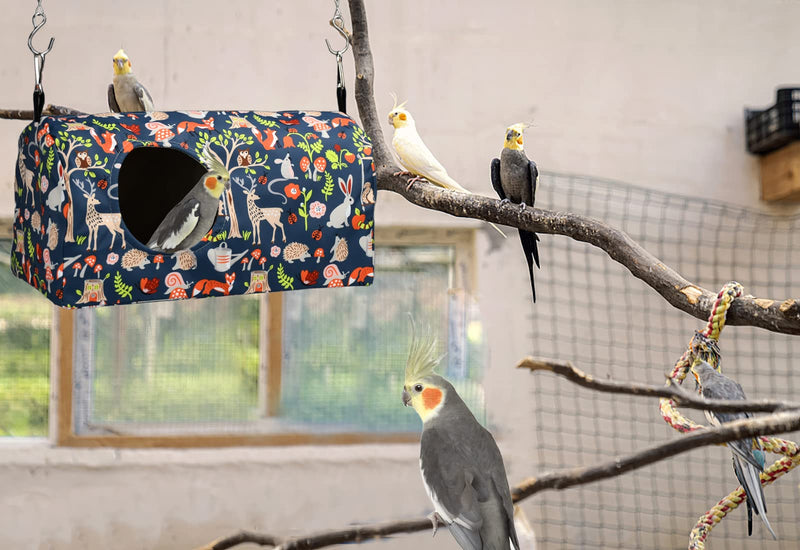 ShuRung Parrot Cockatiel Warm House Bird Nest Bed Winter Hanging Hammock Birds Sleeping Bed Parrot Hideway Bed Polyester Fabric for Parrot Parakeet Cockatiels Budgies Lovebird African Grey (S) S - PawsPlanet Australia