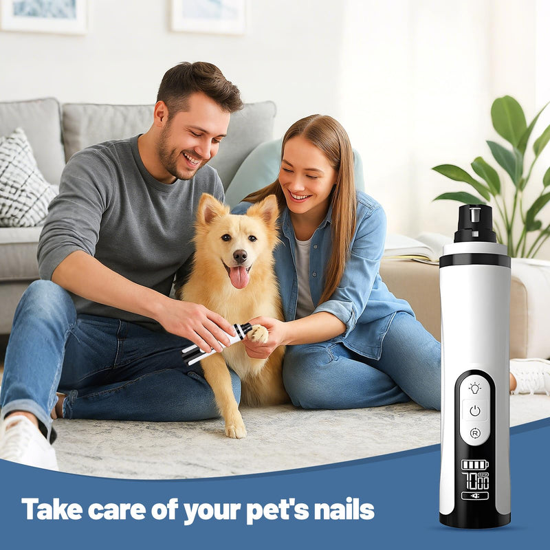 Heusom Silent Groom Pro Nail Grinder,Quiet Dog Nail Grinder with 3-Speed Adjustment,Built-In LED Light,USB Rechargeable,and Replaceable Grinding Heads(2 Extra Included),Suitable for Both Dogs and Cats