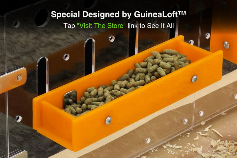 GuineaLoft™ Food Feeder Yellow - Say Goodbye to Traditional Bowls! Ultimate Feeder for Small Pets Like Guinea Pigs, Rabbits and Chinchillas. Designed & Made by Seasoned Owners - GuineaLoft Exclusive - PawsPlanet Australia