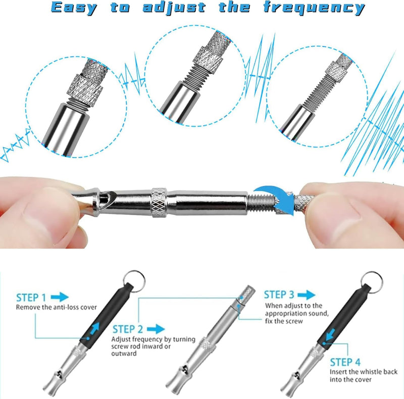 Dog Whistle to Stop Barking, Adjustable Ultrasonic Training Tool, Silent Bark Control Device for Dogs - PawsPlanet Australia