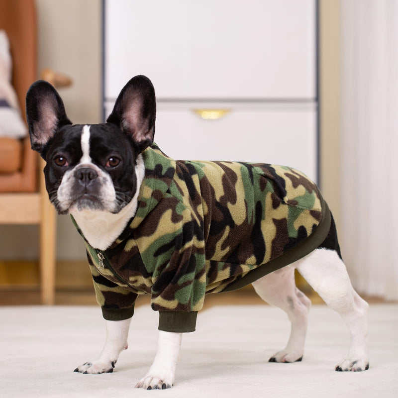 Camo French Bulldog Clothes Dog Hoodie Sweatshirts with Pockets for Small Dogs Puppy Chihuahua Coat Clothing Pet Cat Hoodie Fleece Dog Sweaters Costume XXL Camo