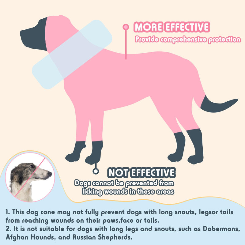 Inflatable Dog Pillow Cone Collar After Surgery, Donut Soft Neck Cone for Golden Retriever & German Shepherd Extra Large Dogs, etc, Dog Cone Alternative to Stop Licking Recovery E Collar Pink XL - PawsPlanet Australia