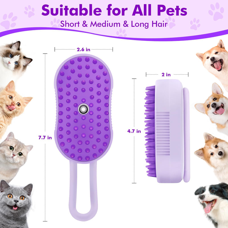 4-In-1 Cloud Care Cat Brush Brush for Shedding, Pet Steam Brushs for Indoor Long and Short Hair Cats and Dogs, Anti-Static, Massage, Cleaning, Shedding & Combing All In One - PawsPlanet Australia