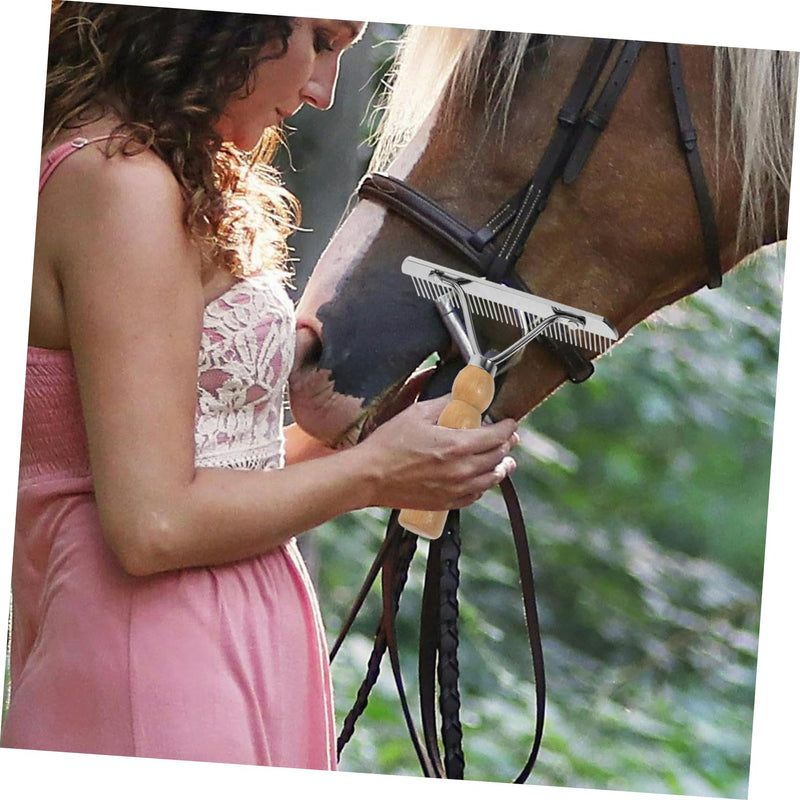 Mipcase Horse Grooming Hair Comb: Heavy-Duty Horse Grooming Brush with Ergonomic Handle for Shedding & Dirt Removal, Enhances Mane, Tail & Coat Health - PawsPlanet Australia