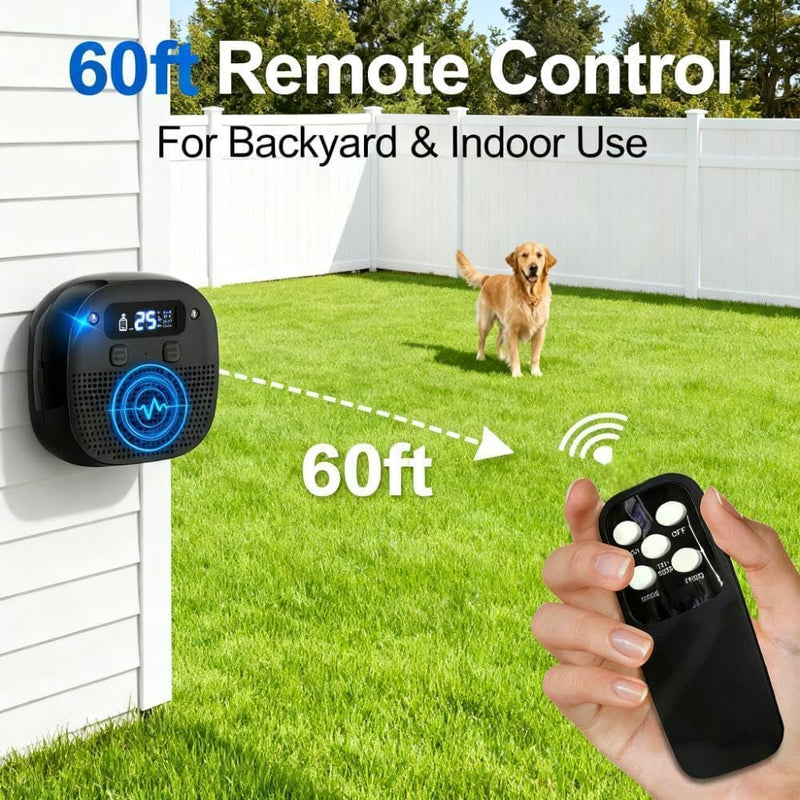 Dog Barking Control Devices, Anti Barking Device for Dogs with Remote Control, Ultrasonic & Sensor Technology, Rechargeable, Waterproof, Adjustable Modes & Frequencies, Bark Box Indoor Outdoor(Black) Black