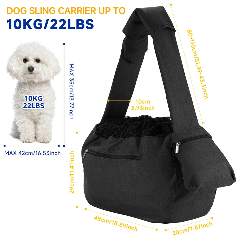 Dog Sling Carrier, ISFORU Pet Sling Bag for Medium Dogs,Fits 5 to 10KG Medium Dog/Cat Sling Carrier, Hands-Free Dog Bag with Adjustable Strap,Pockets and Soft Bottom Mat - PawsPlanet Australia