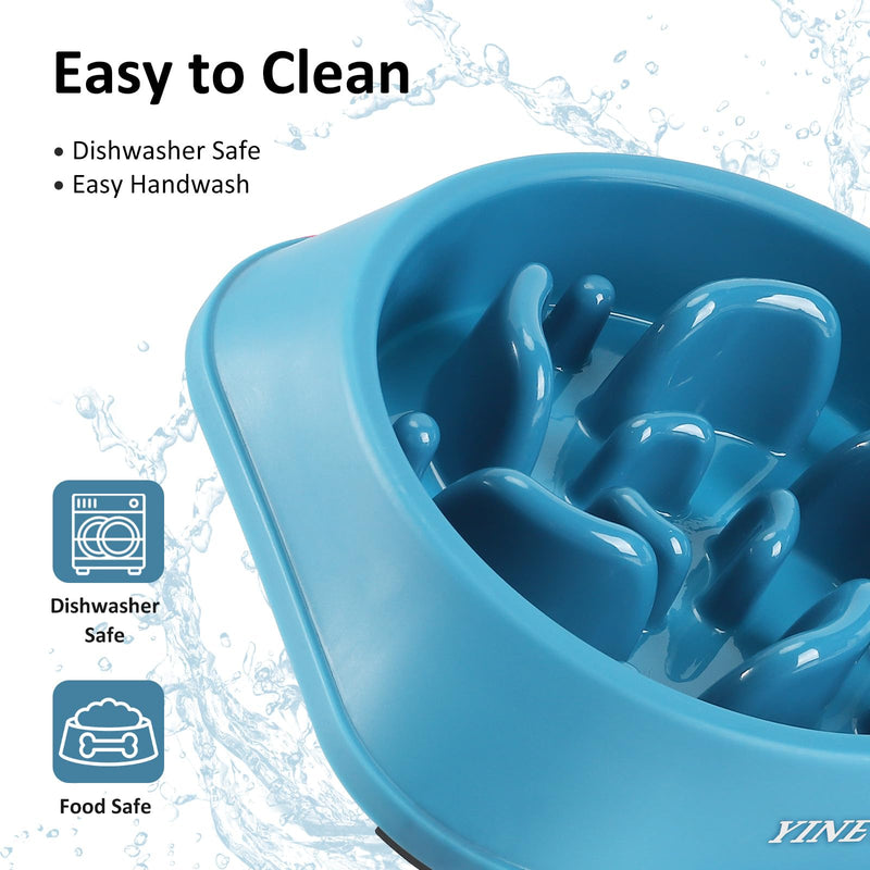 2Pcs Slow Feeder Dog Bowls Large Breed, Dog Slow Feeder Bowl, Dog Food Bowls Slow Feeder, Dog Bowl Slow Feeder, Dog Bowl That Slow Down Eating, Puzzle Dog Food Bowls, Slow Eating Dog Bowl Medium A - DarkBlue & RoseRed - PawsPlanet Australia