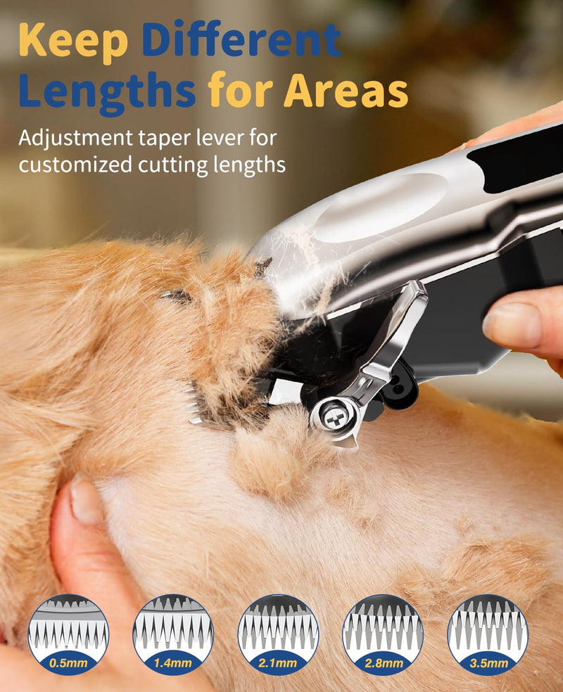 Professional Dog Clippers for Grooming, Low Noise Pet Trimmer Dog Shears for Pet Grooming Kit LED Display Cats Trimmer for Clipper Thick Hair 7200 rpm - PawsPlanet Australia