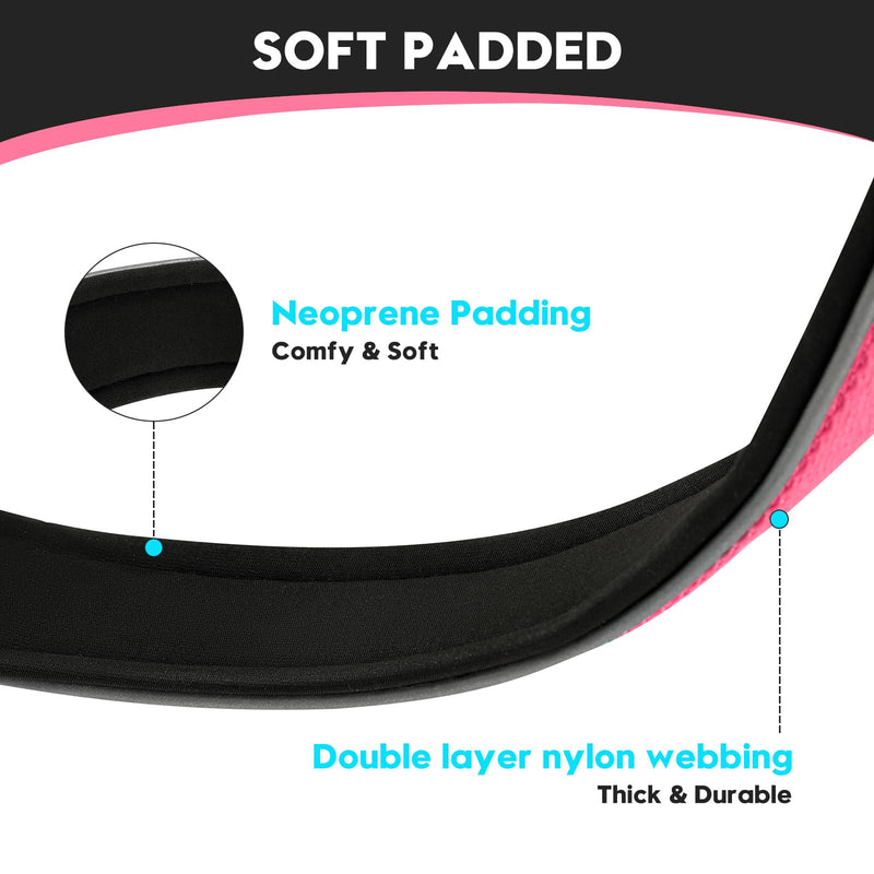 Dog Collar for Small Medium Large Dogs, Reflective, Adjustable Heavy Duty Dog Collar, Soft Neoprene Padded Comfortable for Walking (Pink, L) Pink - PawsPlanet Australia
