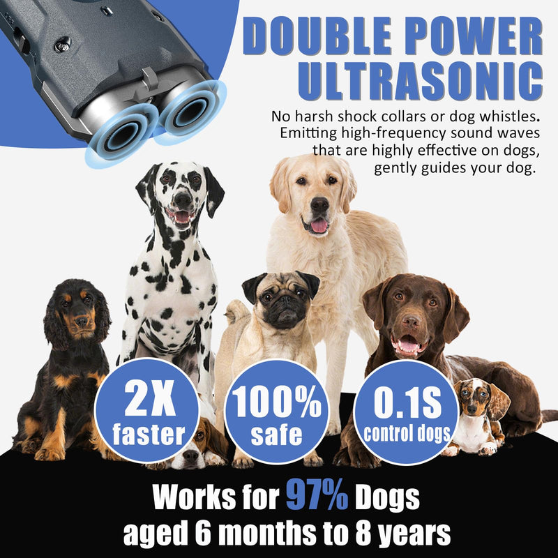 Dog Bark Deterrent Devices, 2025 Upgraded 2X Ultrasonic Anti Barking Device for Dogs-32FT Effective Range Stop Barking Neighbors Dog, Portable & Rechargeable Dog Training, Safe for Human & Dog Outdoor - PawsPlanet Australia