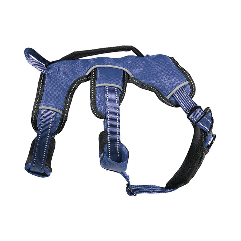 Tuff Pupper Updated for 2024 - Tracker No Escape Dog Harness | Dual Escape Proof Leash Attachments | 5 Point Adjustable Fit Harness for Dogs | Padded Dog Harness for Comfort | Handle Dog Lift Harness Large (Neck: 20-25" , Chest: 25-33") Midnight Blue - PawsPlanet Australia