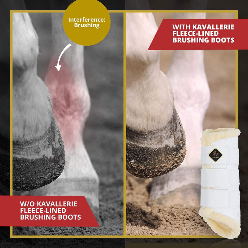 Kavallerie Classic Tendon Boots, Impact-Absorbing Material, Breathable & Evenly Distribute Pressure, Protect Tendon and Ligaments, Anti-Slip, Anti- Sore and Moisture Repellant Show Jumping Boots Support Boots(fleece), White Large - PawsPlanet Australia