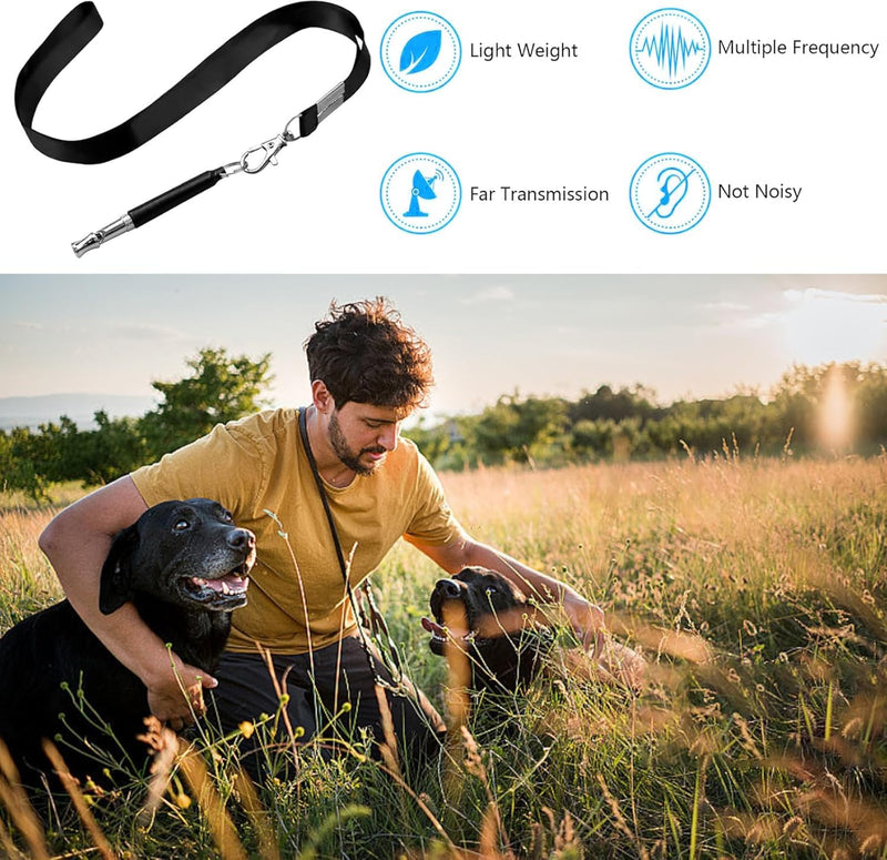 Dog Whistle, Adjustable Dog Training Whistle with Lanyard, Ultrasonic Silent Training Device, to Stop Barking Neighbors Dog - PawsPlanet Australia