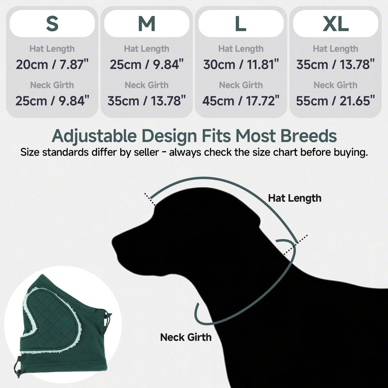 Dog Ear Muffs for Noise Protection – Dog Ear Defenders Calming Hoodie for Anxiety Relief, Anti Scratch Ear Wrap for Grooming Blow Drying Fireworks Thunder (Green, S) Green