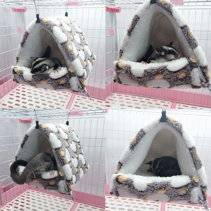 LeerKing Rat Hammock Bed Ferret Rodent Hammock Bed Hideout Cage Accessories Toy Bed for Guinea Pig Chinchilla Hedgehog Sugar Glider Medium Brown - PawsPlanet Australia
