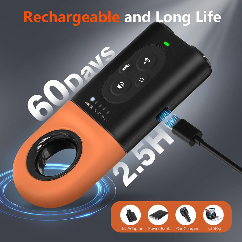 Dog Bark Deterrent Devices, Anti Barking Device for Dogs with Dual Emitters, 35 ft Range, LED Flashlight, Rechargeable Handheld Trainer, Safe & Effective, Stop Neighbors Dog - PawsPlanet Australia