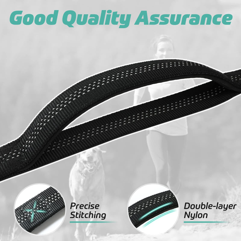 Rabbitgoo Bungee Dog Lead for Medium and Large Dogs, Anti Pull Tactical Leash with 2 Padded Traffic Control Handles for Training and Walking, Quick Lock and Release, Black, 114-158cm 114-158 cm (Pack of 1) - PawsPlanet Australia