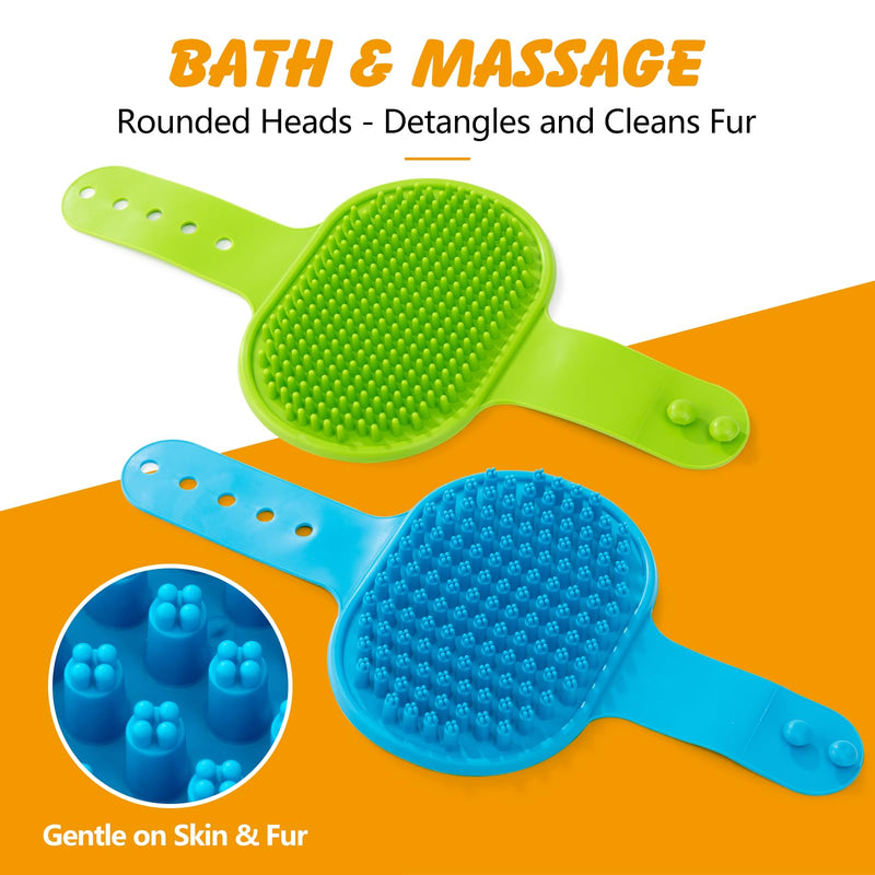 6PCS Dog Bath Brush Set, Dogs Scrubber for Short and Long Haired Dogs, Dog Shampoo Brush for Shedding, Bathing, Massaging and Grooming - PawsPlanet Australia
