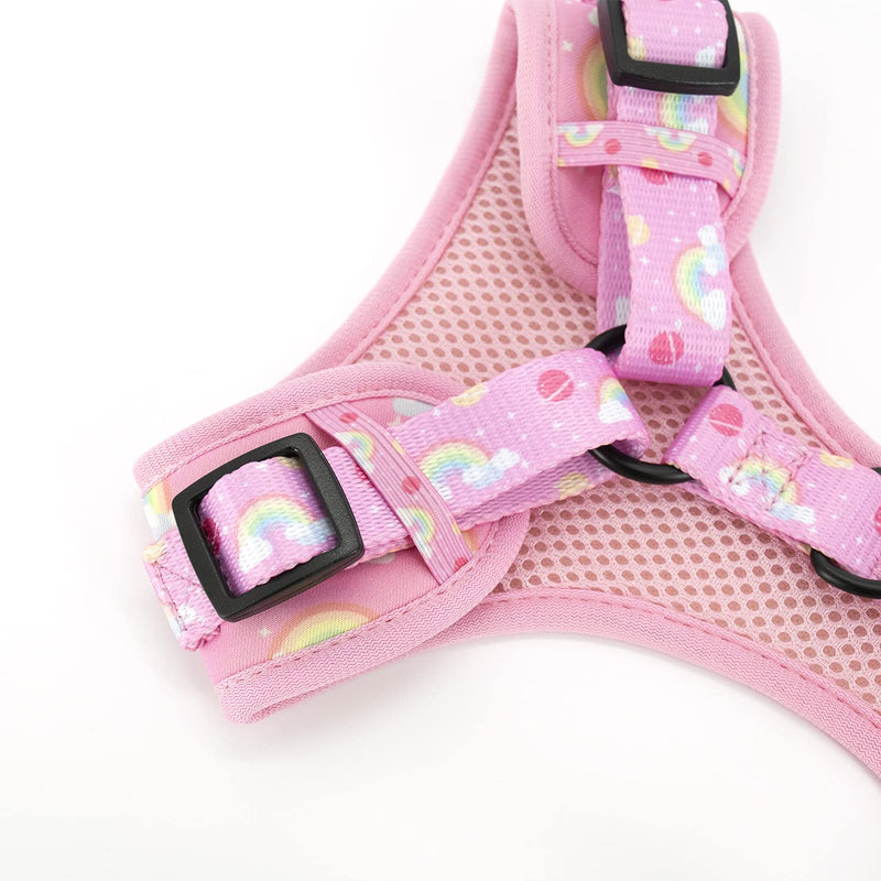Dog Cat Harness and Leash Set, Puppia Soft Mesh Padded and Adjustable Puppy Vest Cute Dog Clothes Escape Proof Easy Walk Pet Accessories Rainbow L (Neck 15.7"-21"; Chest 19.6"-28.3") - PawsPlanet Australia