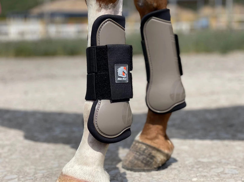 Ride Now Horse Tendon Boots Open Front/Fetlock Boot for Horse Set of 4 Cob Mocca