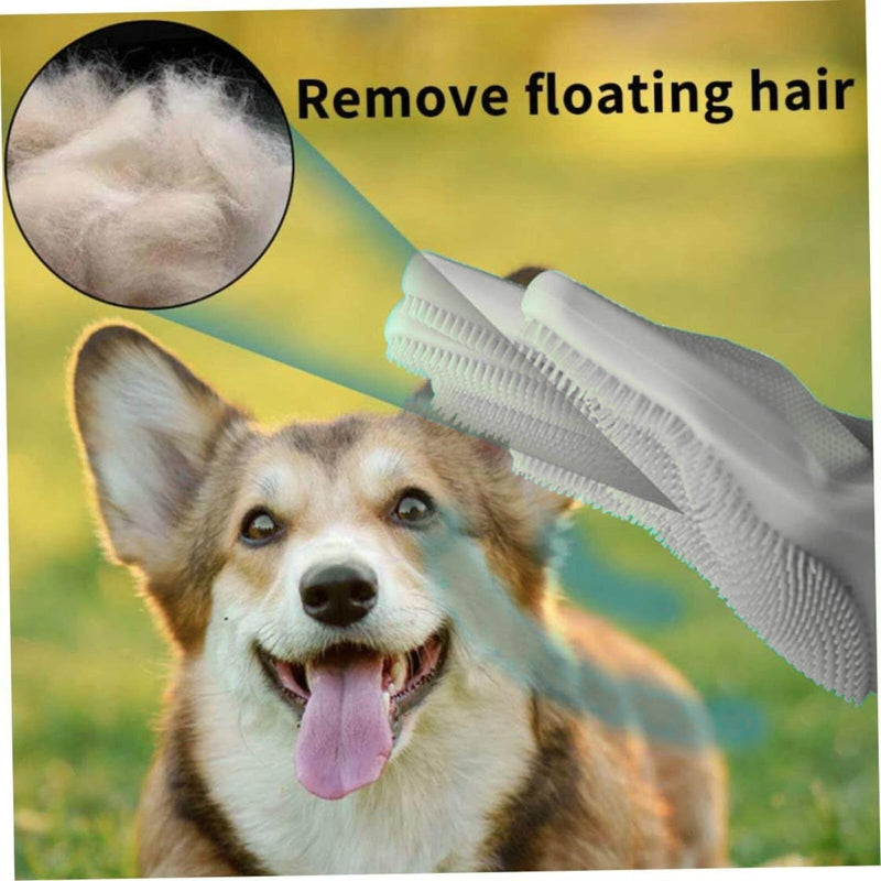 Dog Washing Gloves, Pet Grooming Gloves with Soft Brushes, Bathing and Massaging for Dogs and Cats, Silicone Heat Resistant Cleaning Gloves with High-Density Teeth (Gray) Gray - PawsPlanet Australia