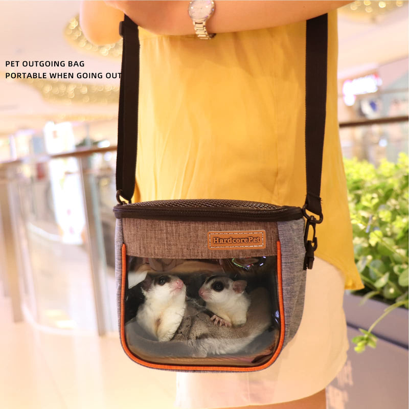 Sugar Glider Carrier Bag, Transparent Breathable Travel Bag for Hamster, Gecko,Baby Hedgehog, Transport Pouch with Breathable Mesh Top (Blue) blue - PawsPlanet Australia